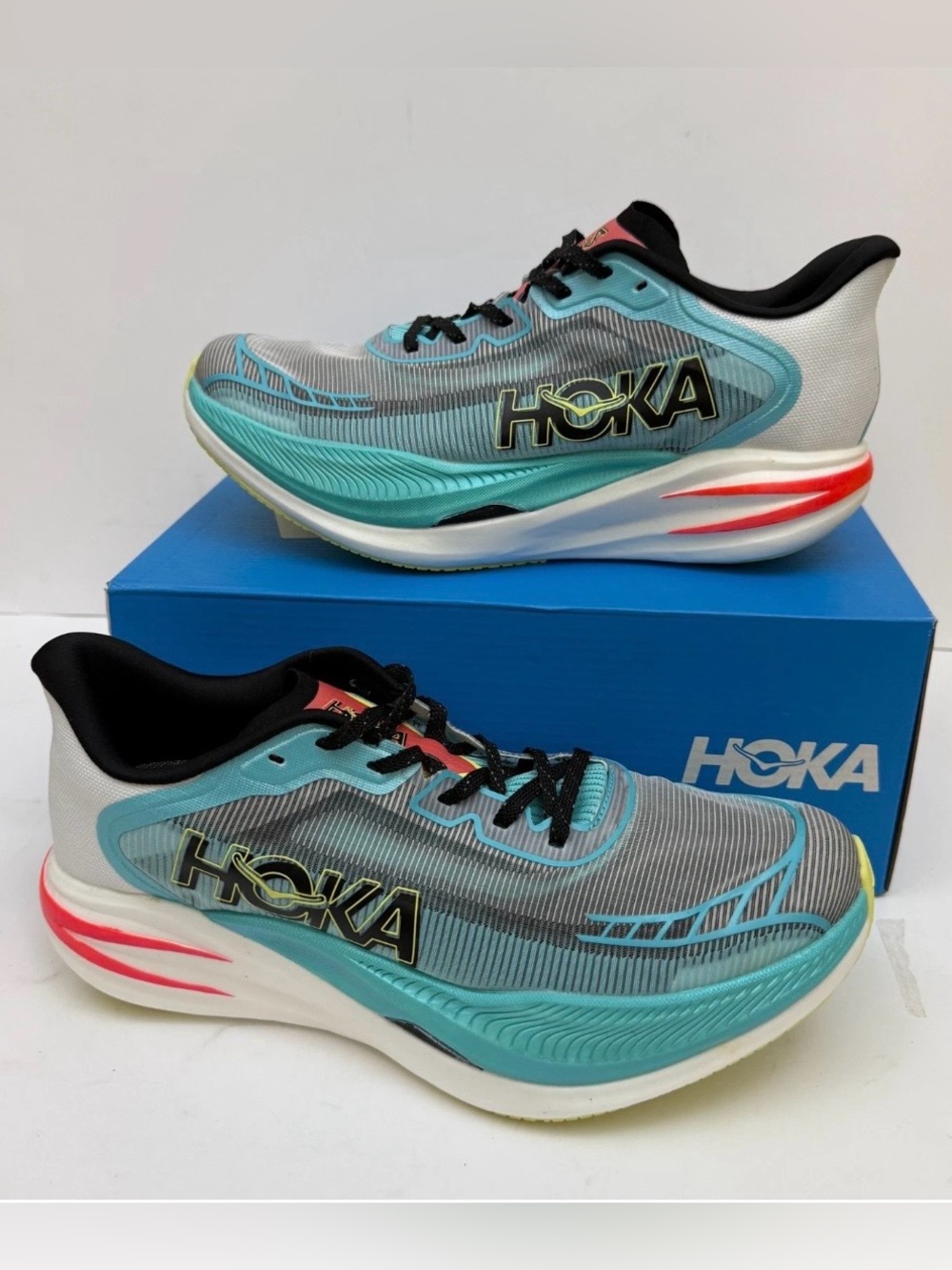 Hoka ONE ONE 🔥 Cielo X1 2.0 Frost Black Running Shoes 1162053 FLCK NEW - Picture 4 of 11